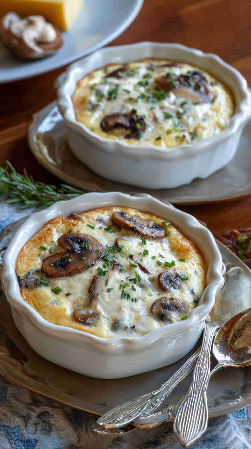 Crockpot Mushroom and Swiss Breakfast Casserole