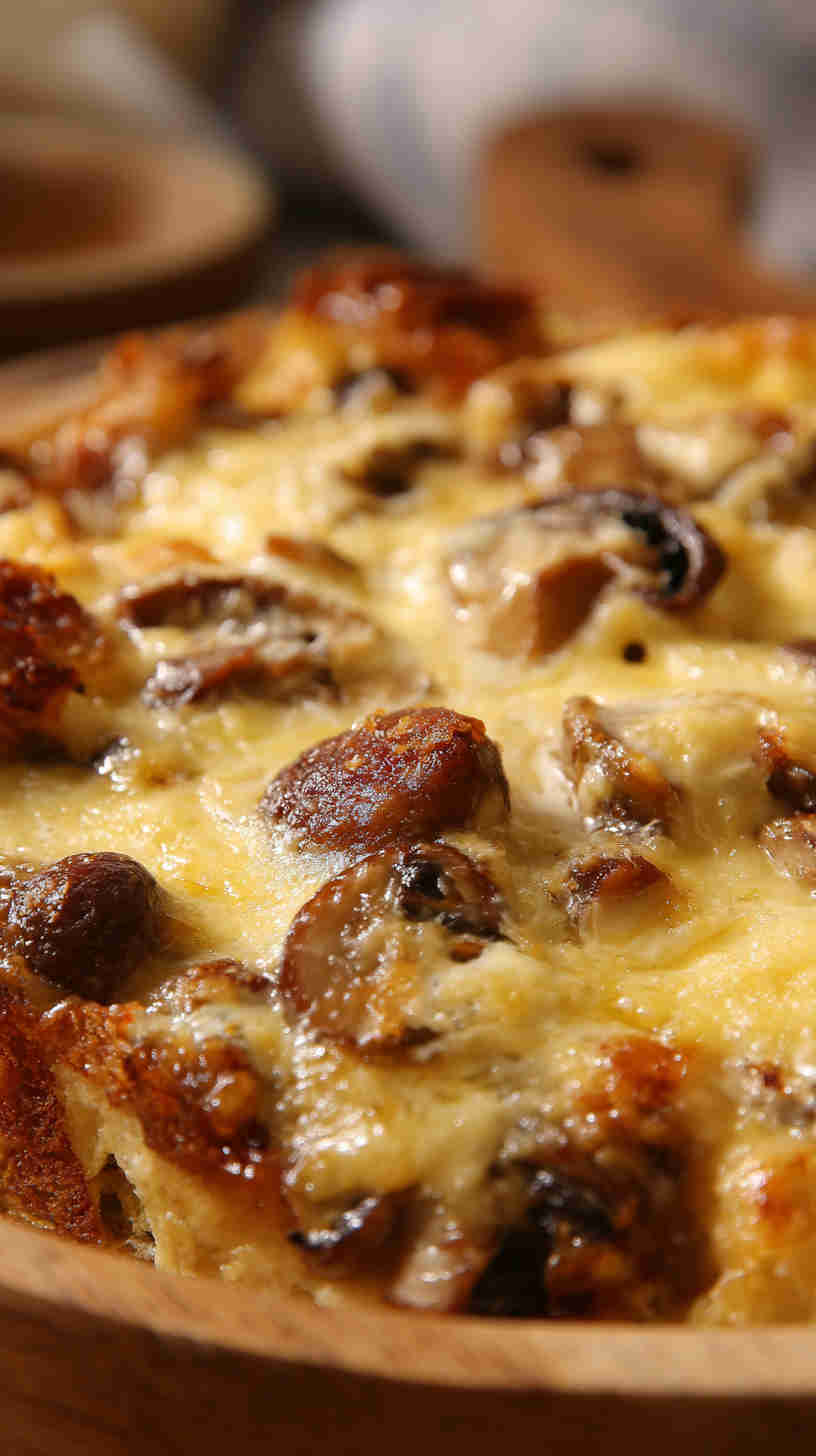 Crockpot Mushroom and Swiss Breakfast Casserole