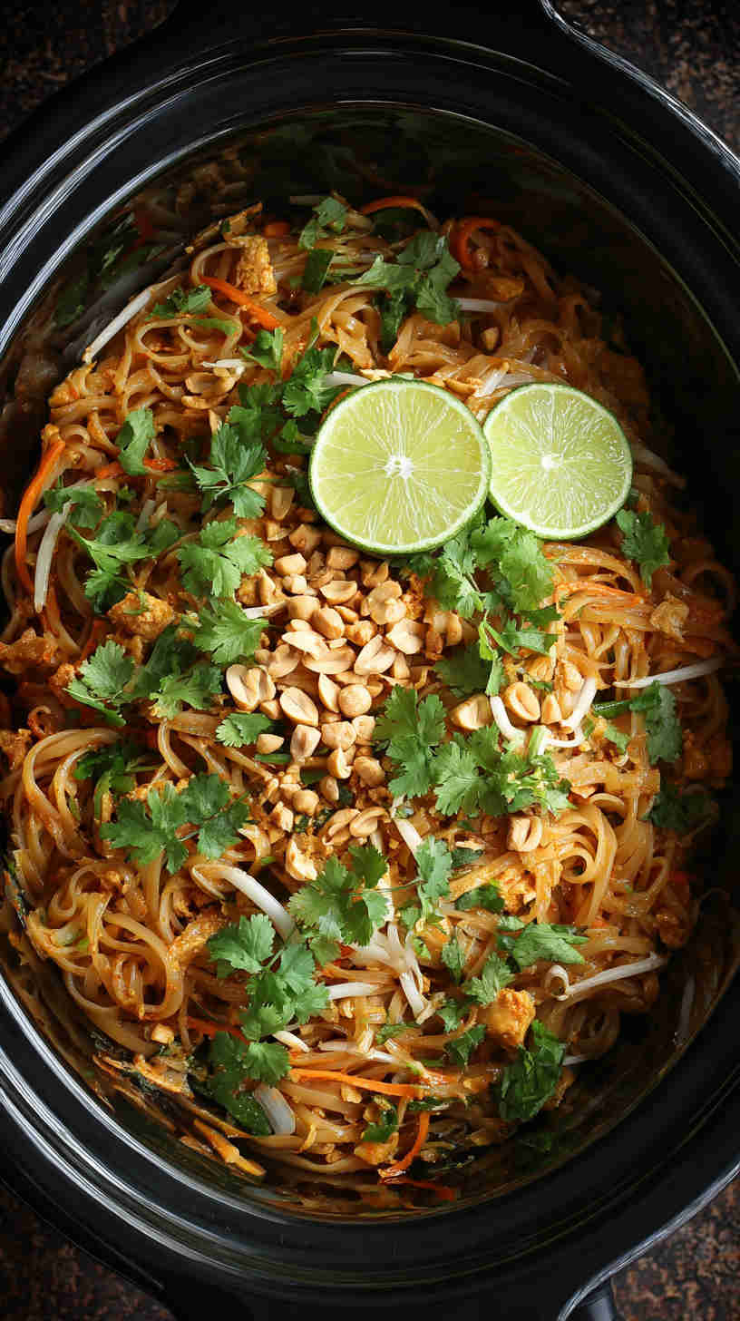 Crockpot Pad Thai-Style Noodles