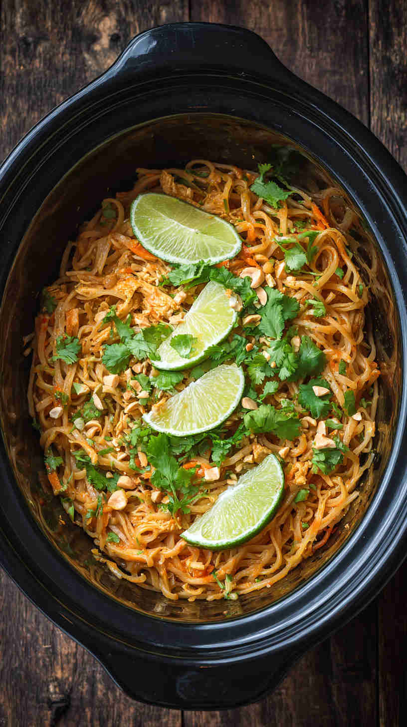 Crockpot Pad Thai-Style Noodles