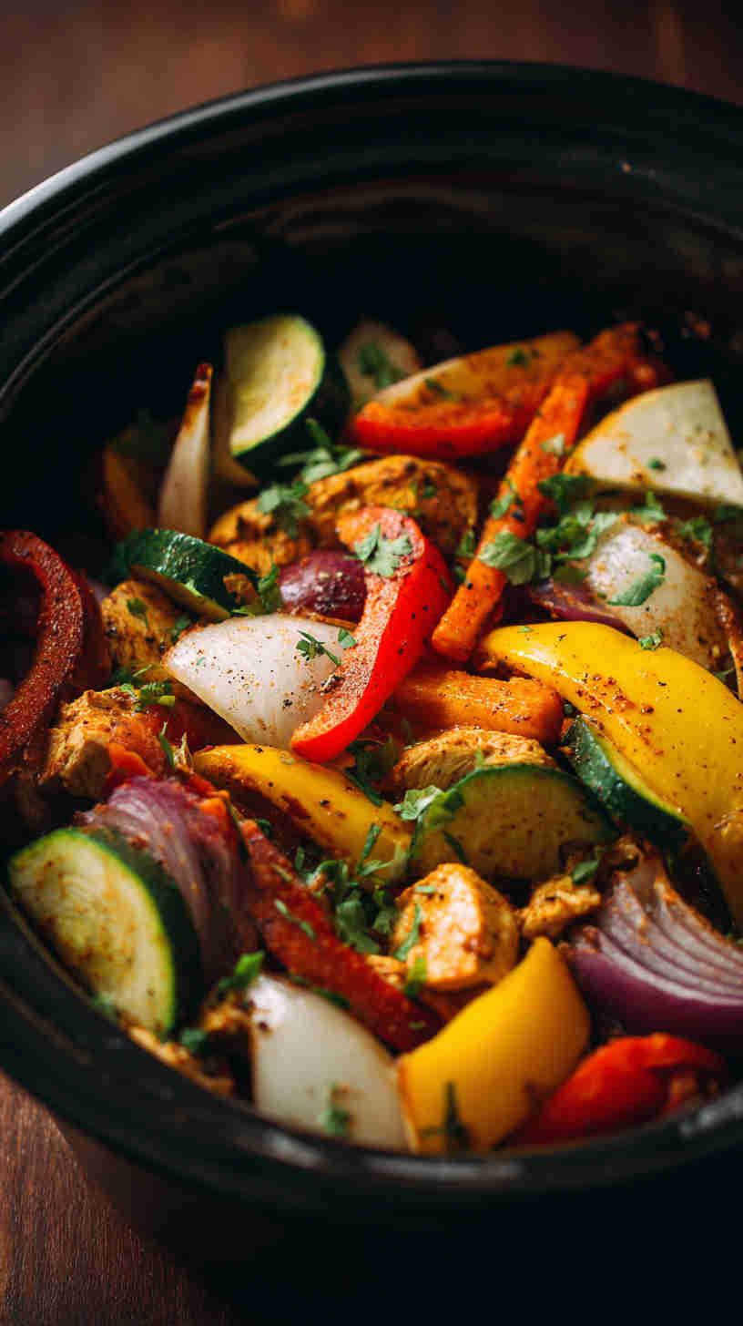 Crockpot Paleo Chicken Fajitas
