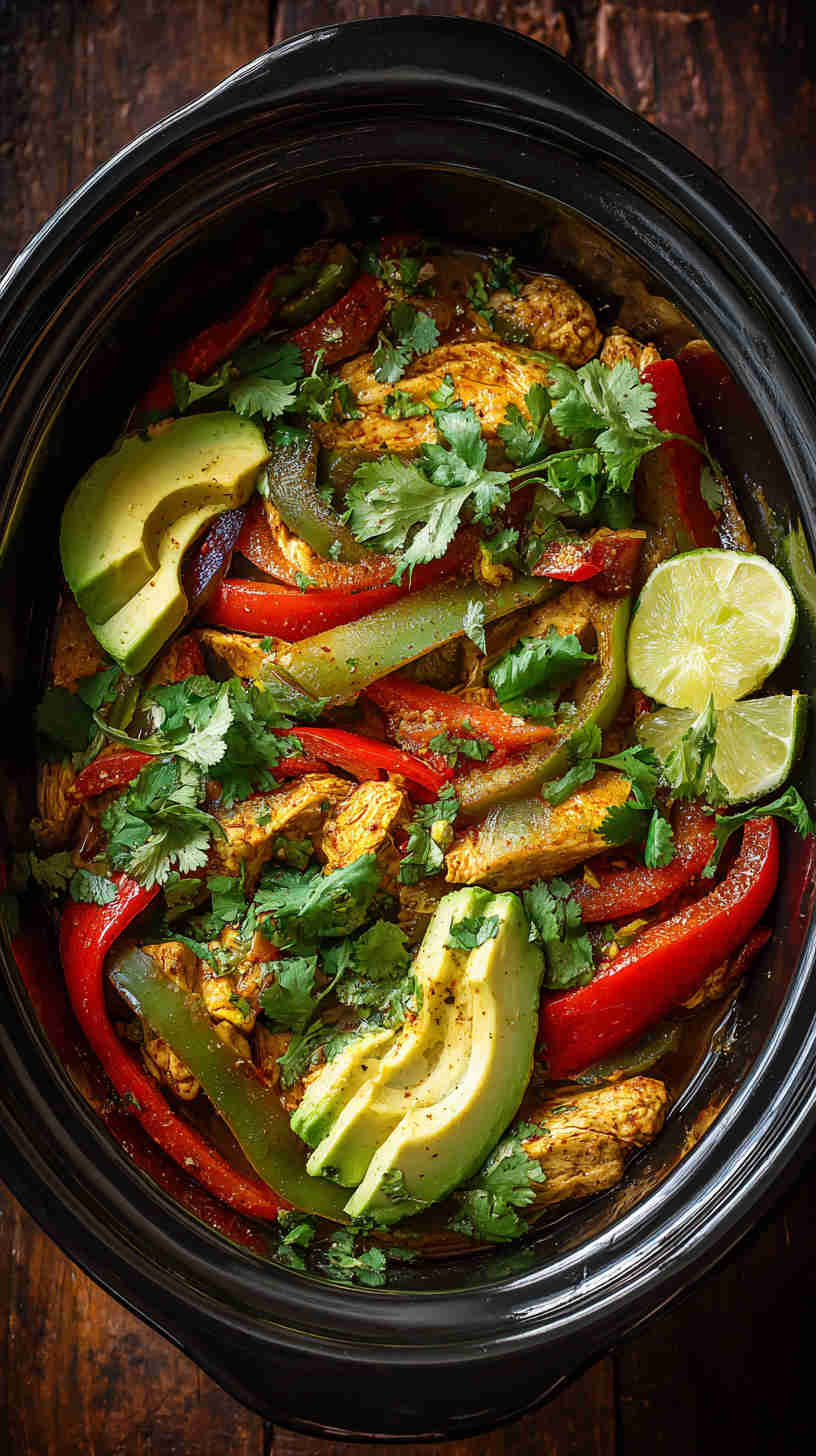 Crockpot Paleo Chicken Fajitas