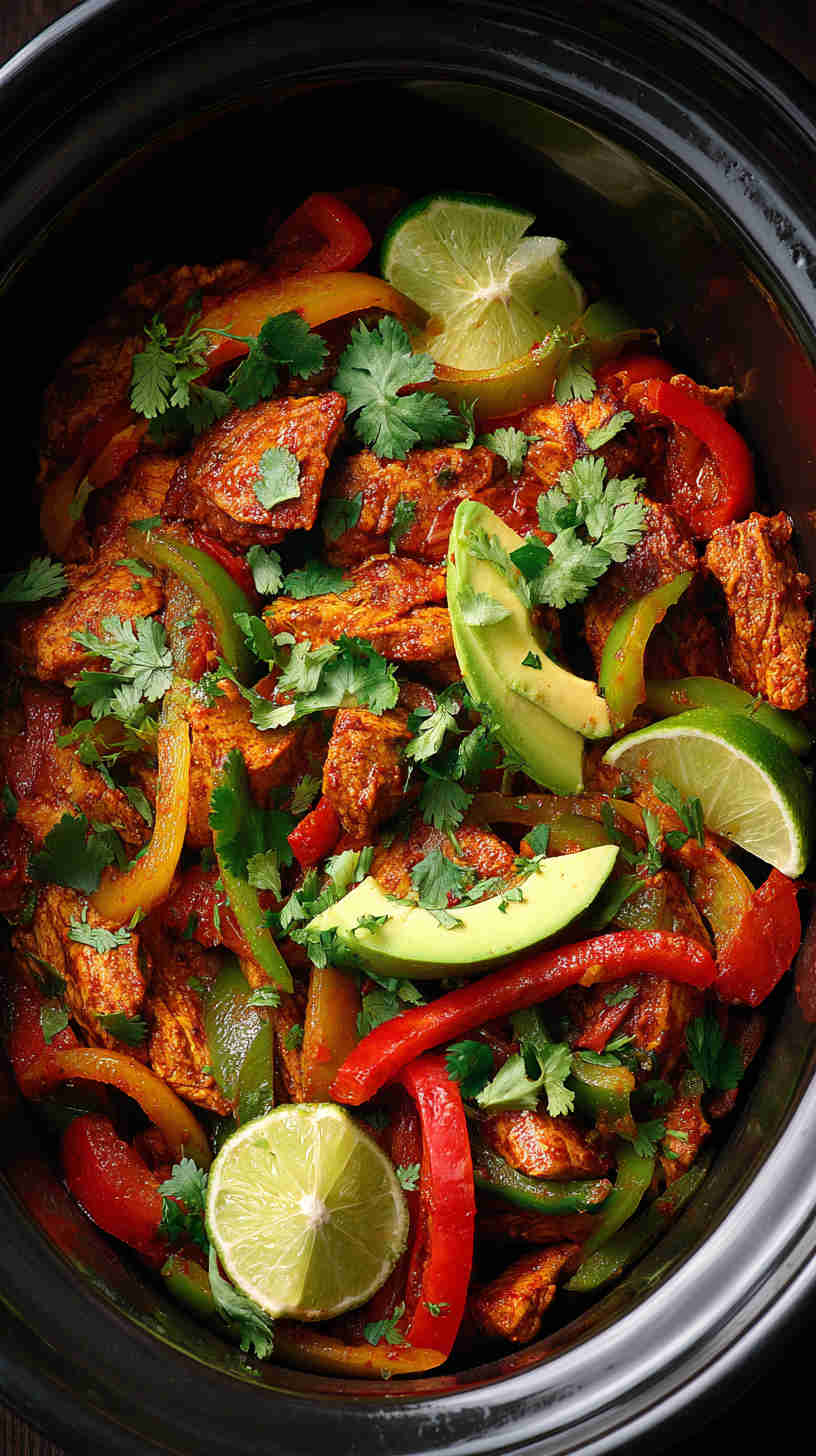Crockpot Paleo Chicken Fajitas