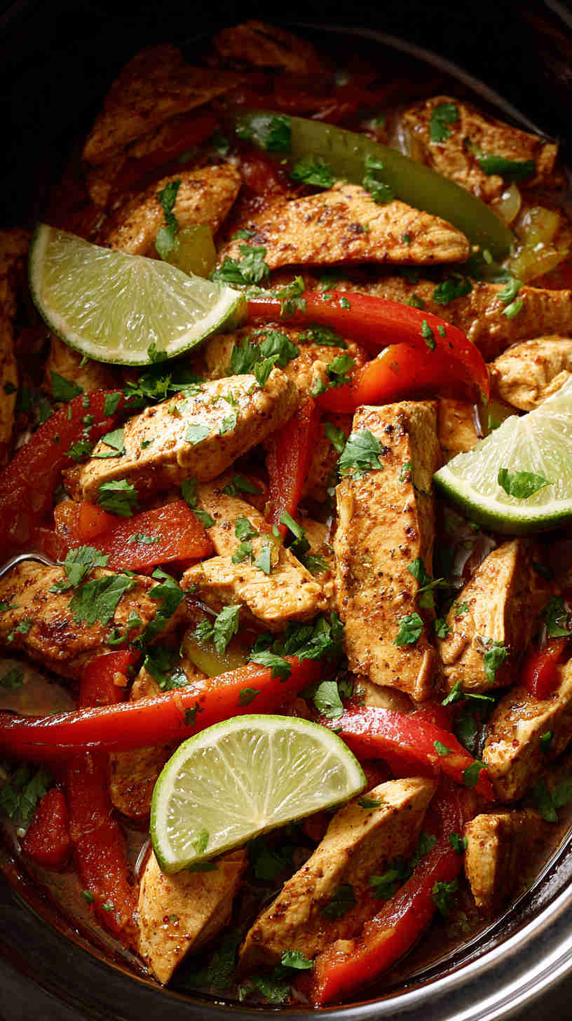 Crockpot Paleo Chicken Fajitas