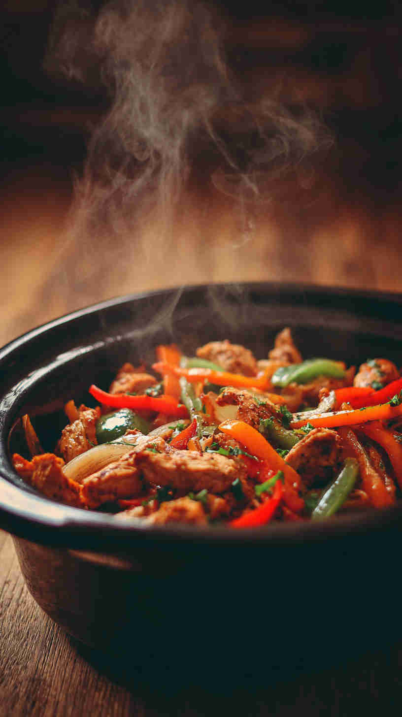 Crockpot Paleo Chicken Fajitas