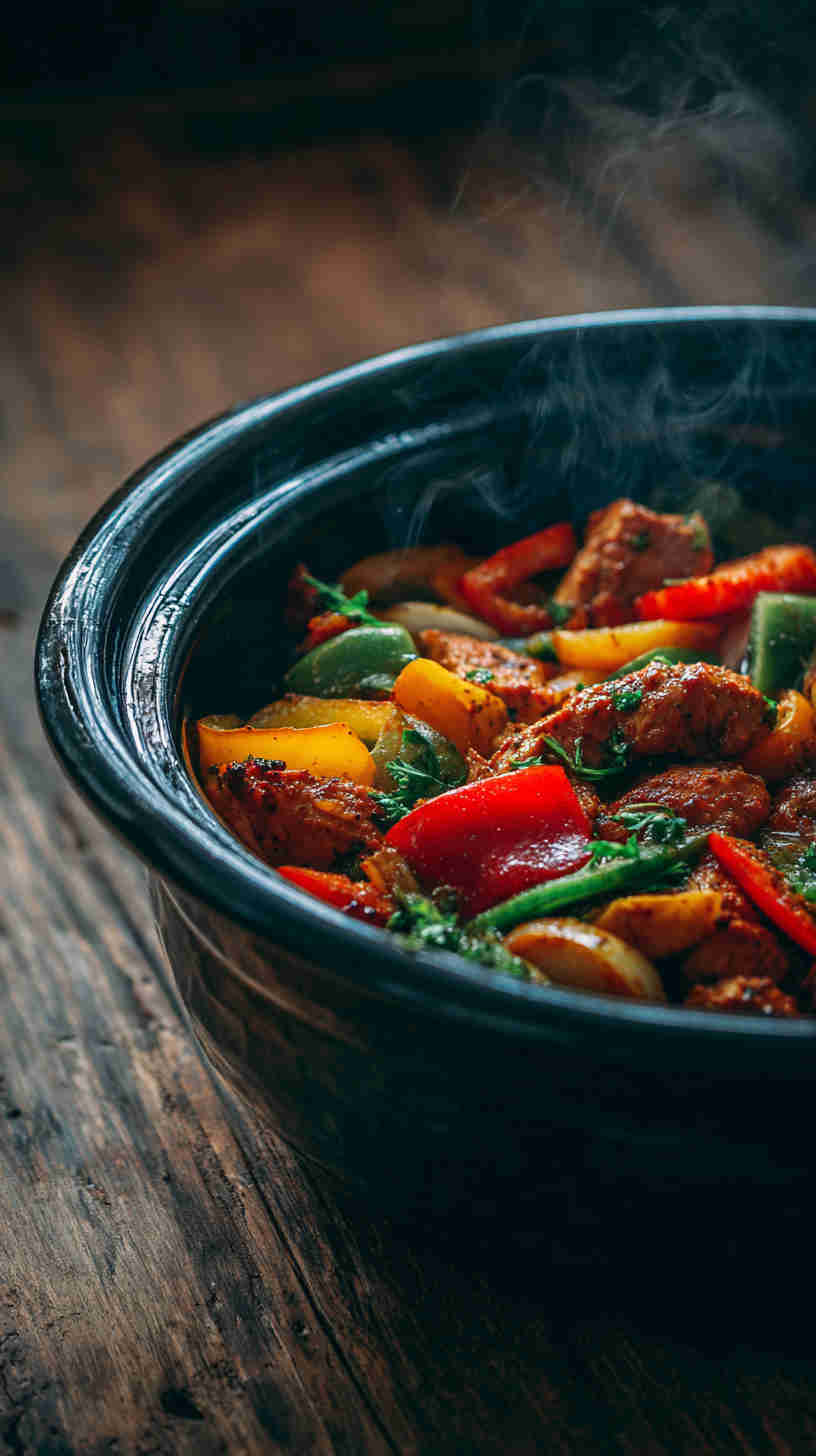 Crockpot Paleo Chicken Fajitas