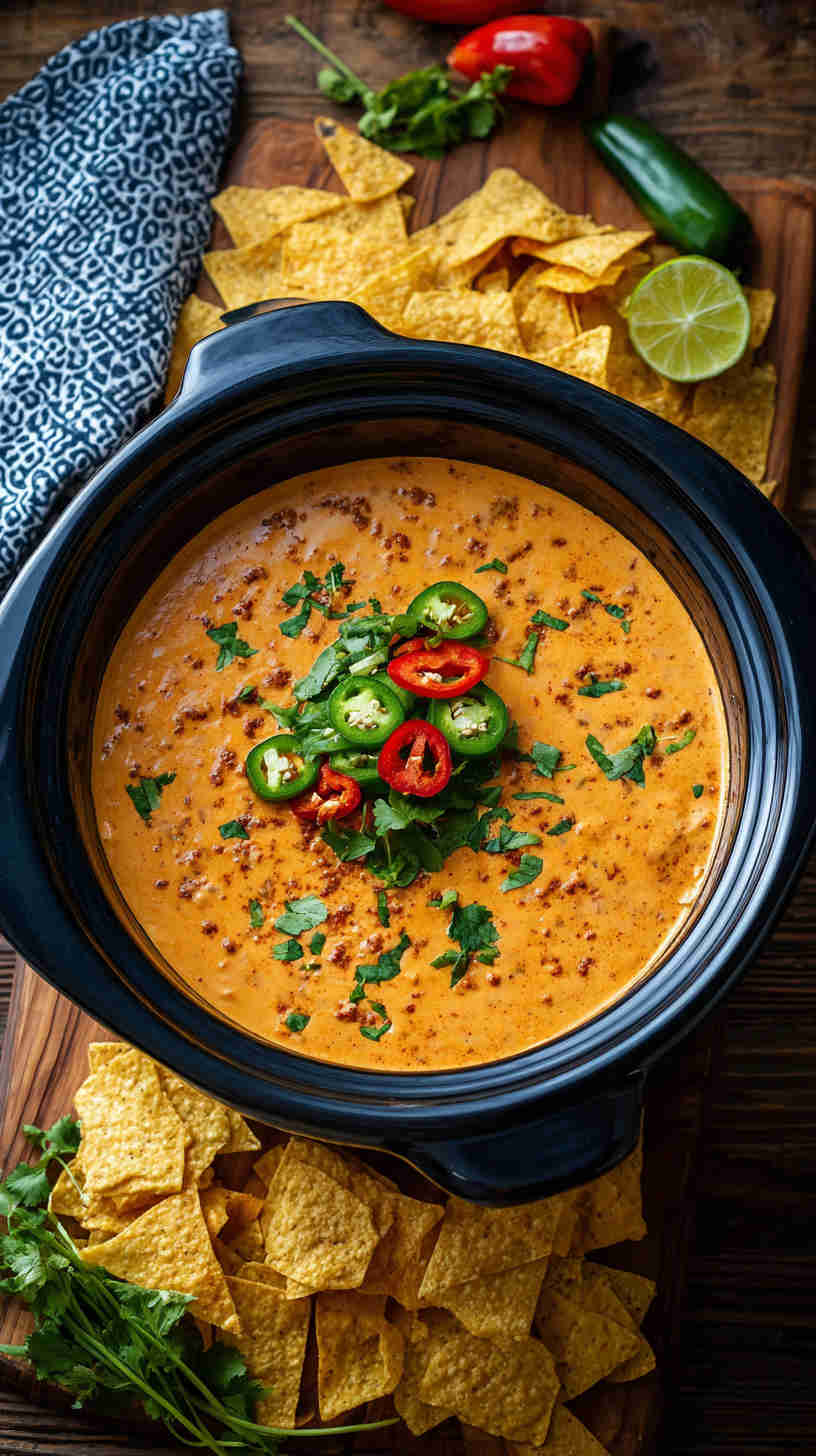 Crockpot Queso with Chorizo