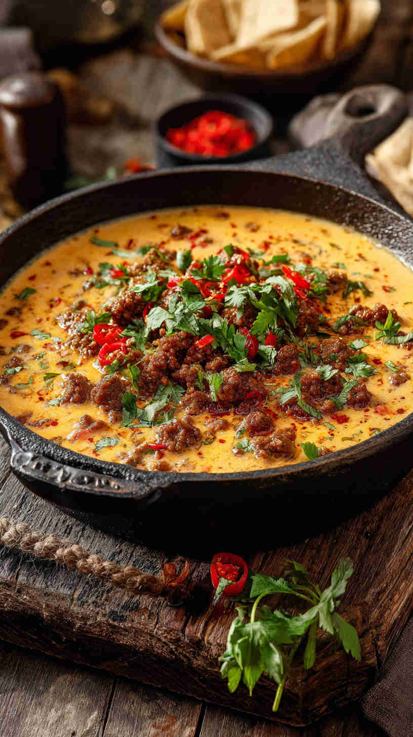 Crockpot Queso with Chorizo