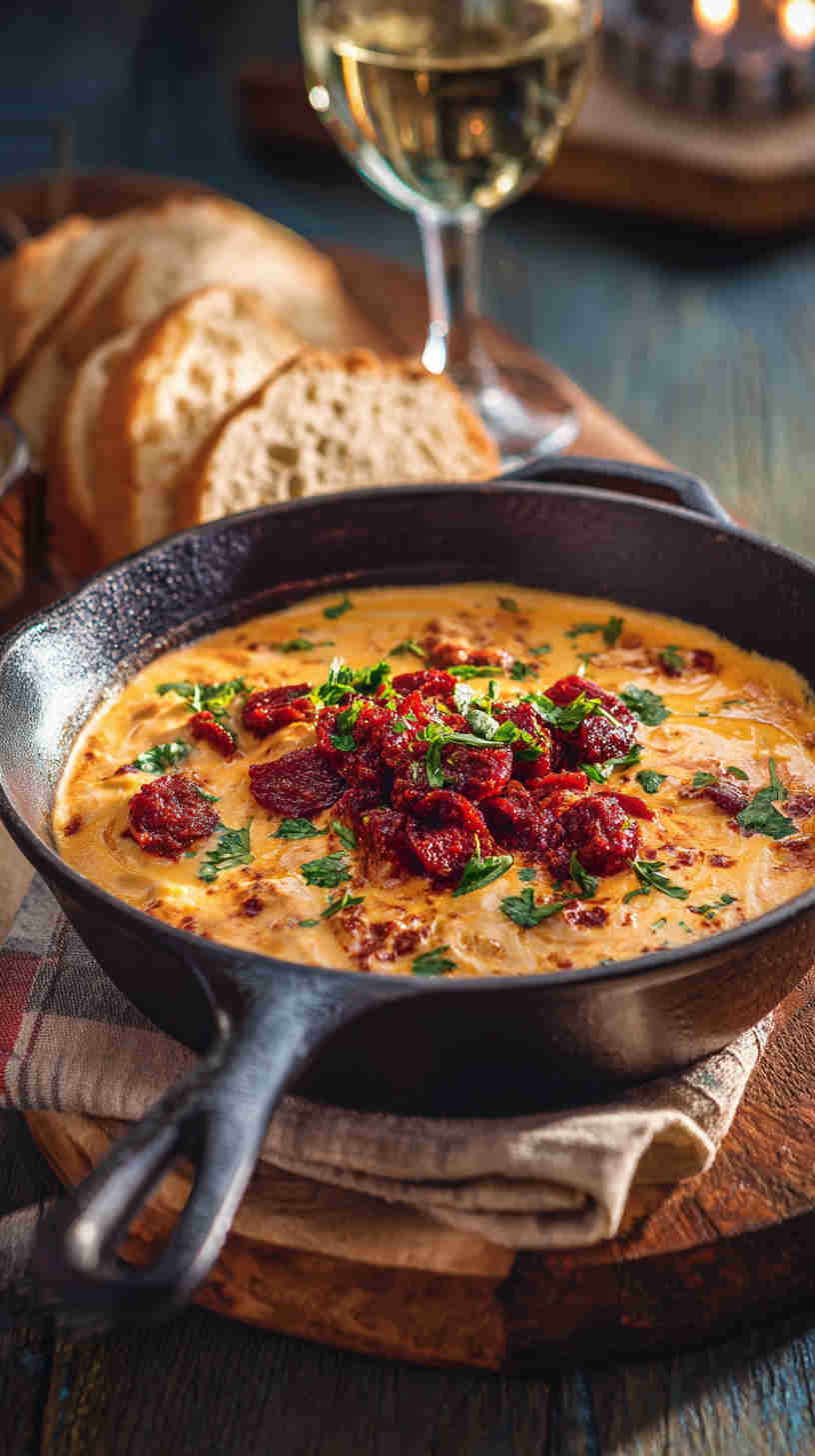Crockpot Queso with Chorizo