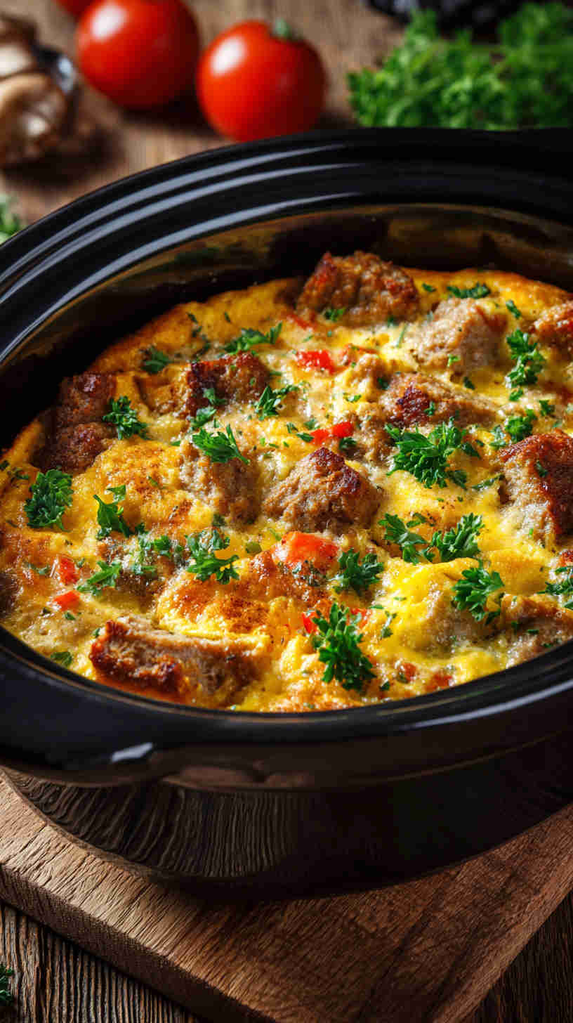 Crockpot Sausage and Egg Breakfast Casserole