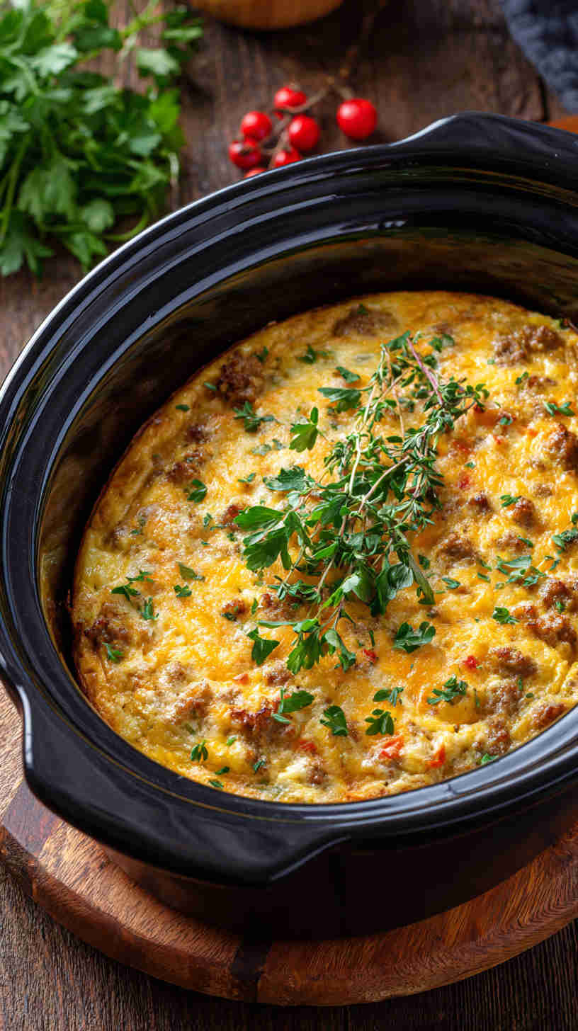 Crockpot Sausage and Egg Breakfast Casserole