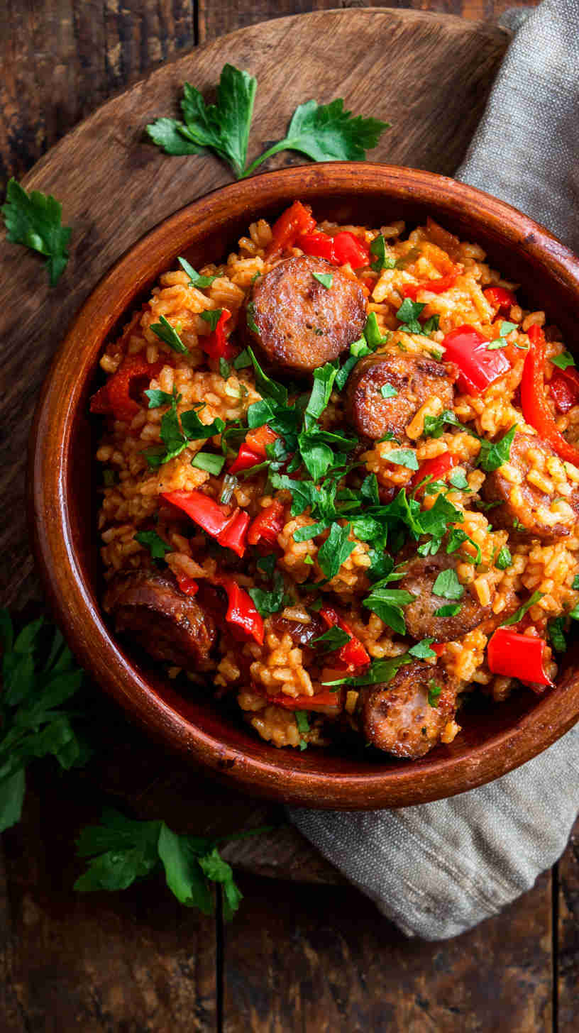 Crockpot Spanish Rice with Sausage