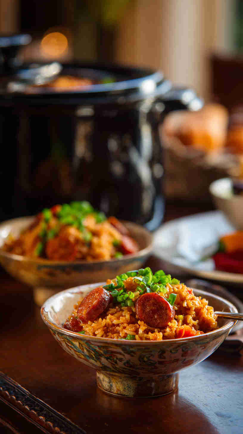 Crockpot Spanish Rice with Sausage