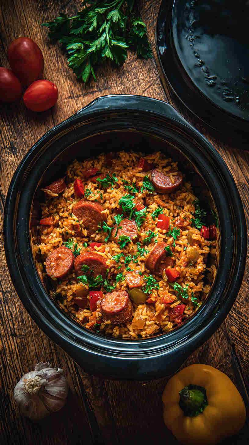 Crockpot Spanish Rice with Sausage