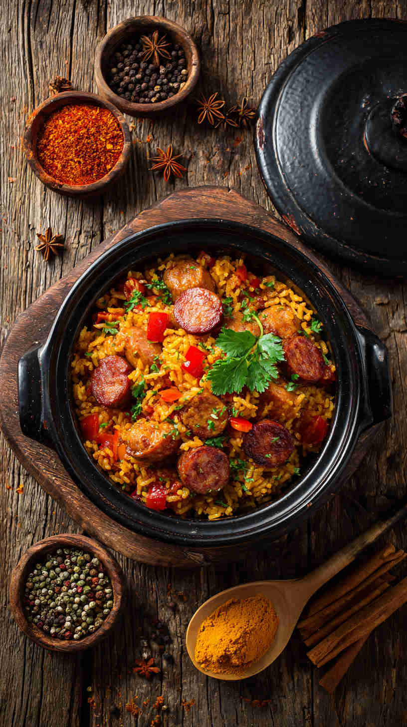 Crockpot Spanish Rice with Sausage