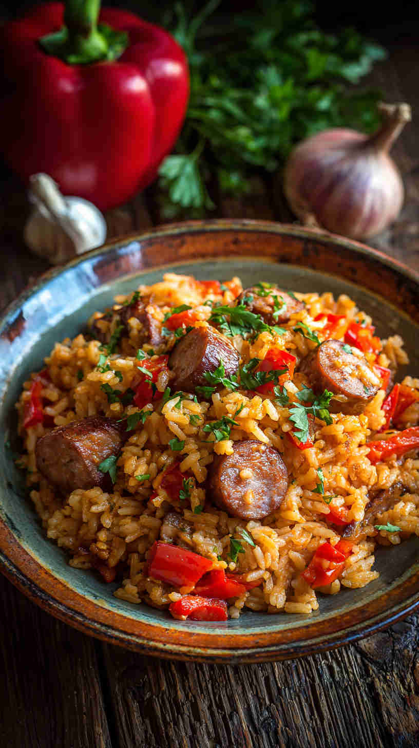 Crockpot Spanish Rice with Sausage