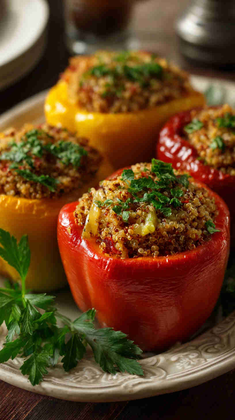 Crockpot Stuffed Bell Peppers with Quinoa