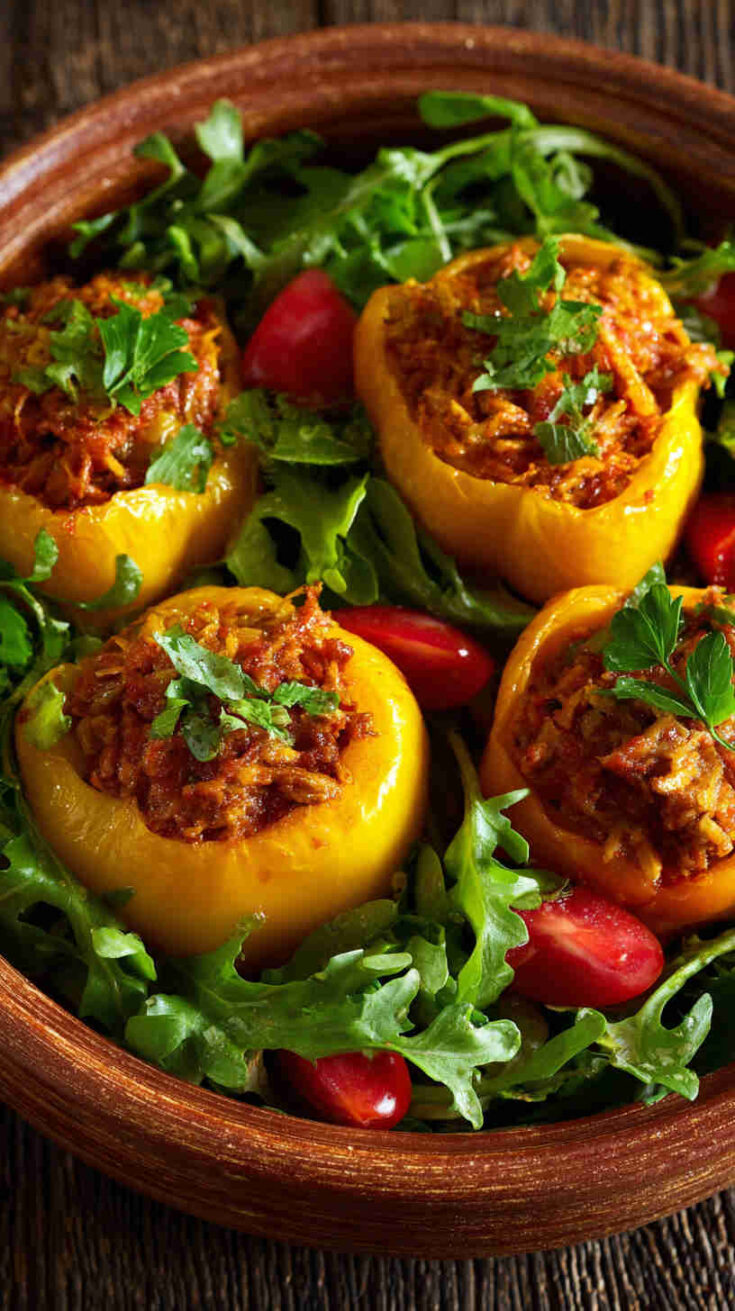 Crockpot Stuffed Bell Peppers with Quinoa
