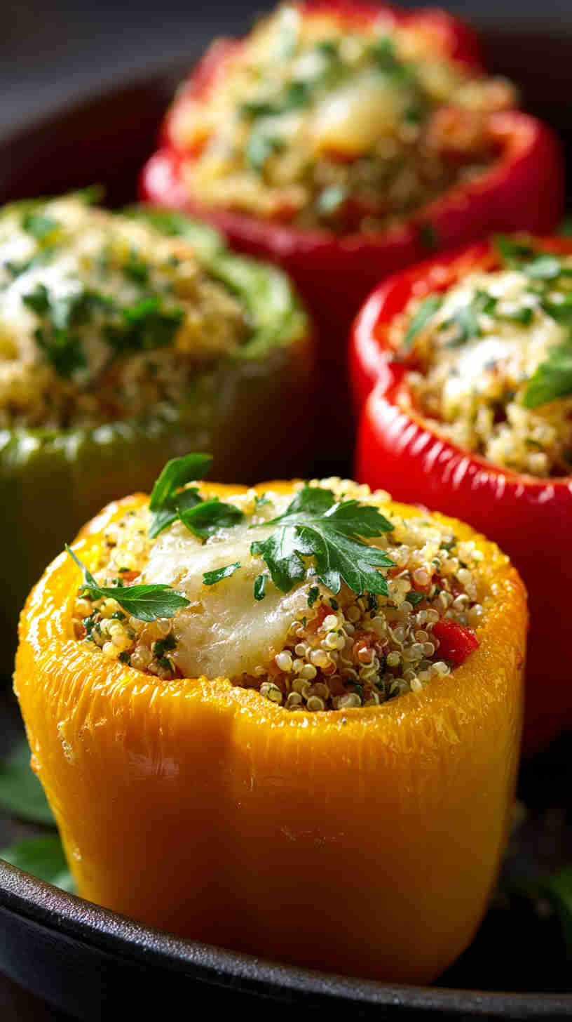 Crockpot Stuffed Bell Peppers with Quinoa