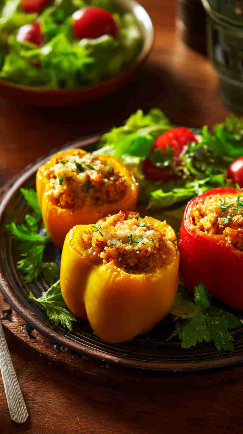 Crockpot Stuffed Bell Peppers with Quinoa