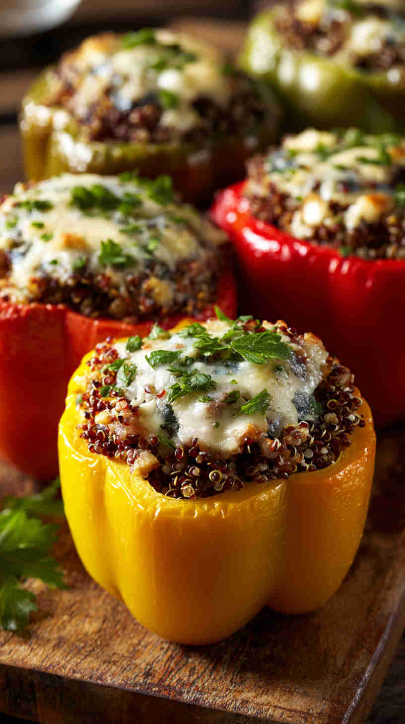 Crockpot Stuffed Bell Peppers with Quinoa