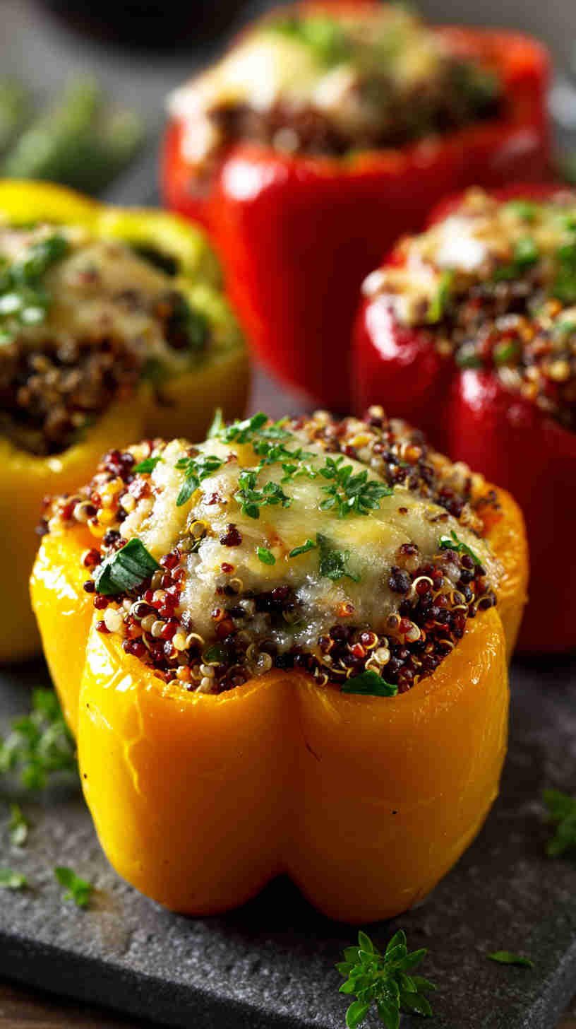 Crockpot Stuffed Bell Peppers with Quinoa