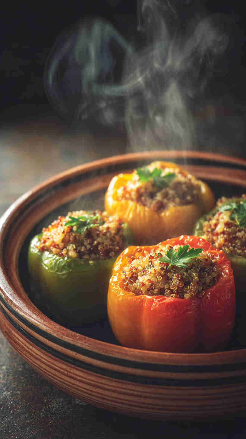 Crockpot Stuffed Bell Peppers with Quinoa