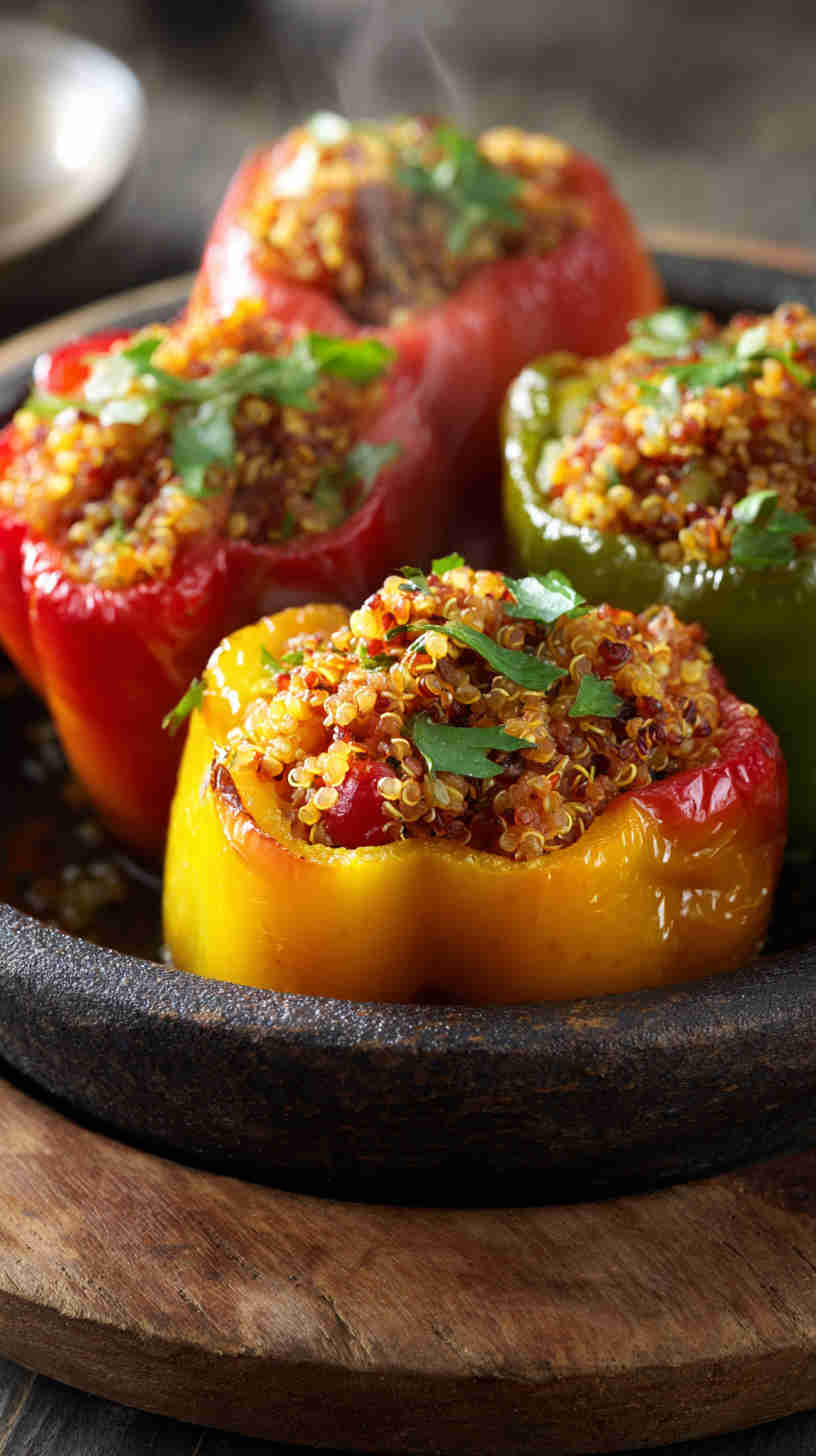 Crockpot Stuffed Bell Peppers with Quinoa