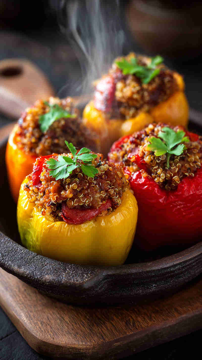 Crockpot Stuffed Bell Peppers with Quinoa