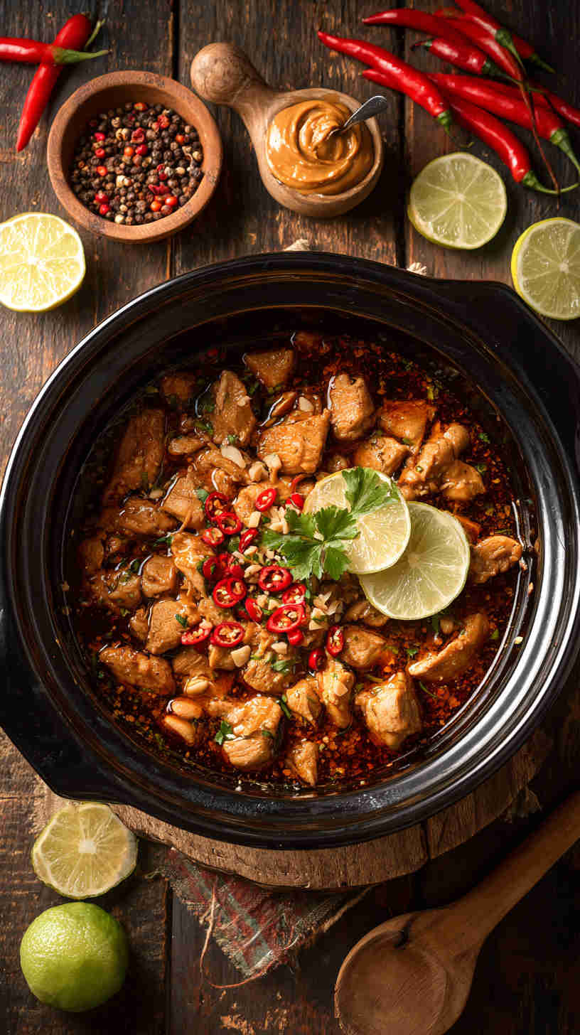 Crockpot Thai Peanut Chicken
