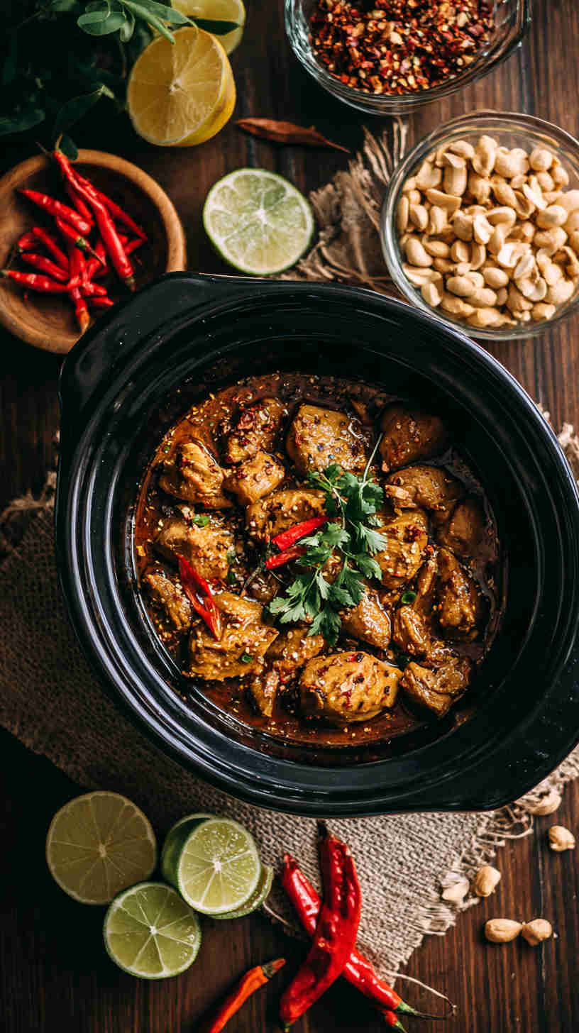 Crockpot Thai Peanut Chicken