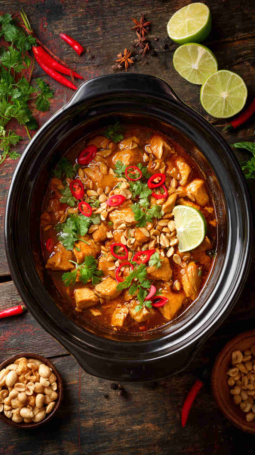 Crockpot Thai Peanut Chicken
