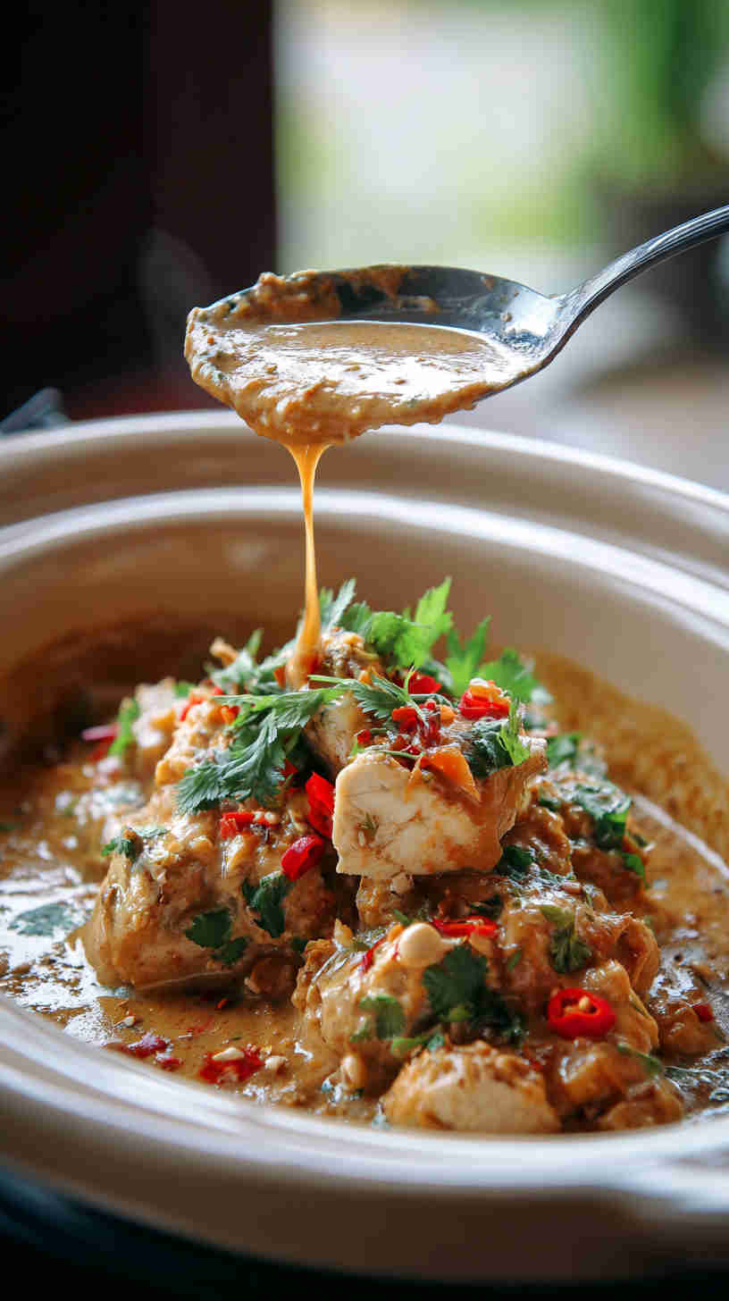 Crockpot Thai Peanut Chicken
