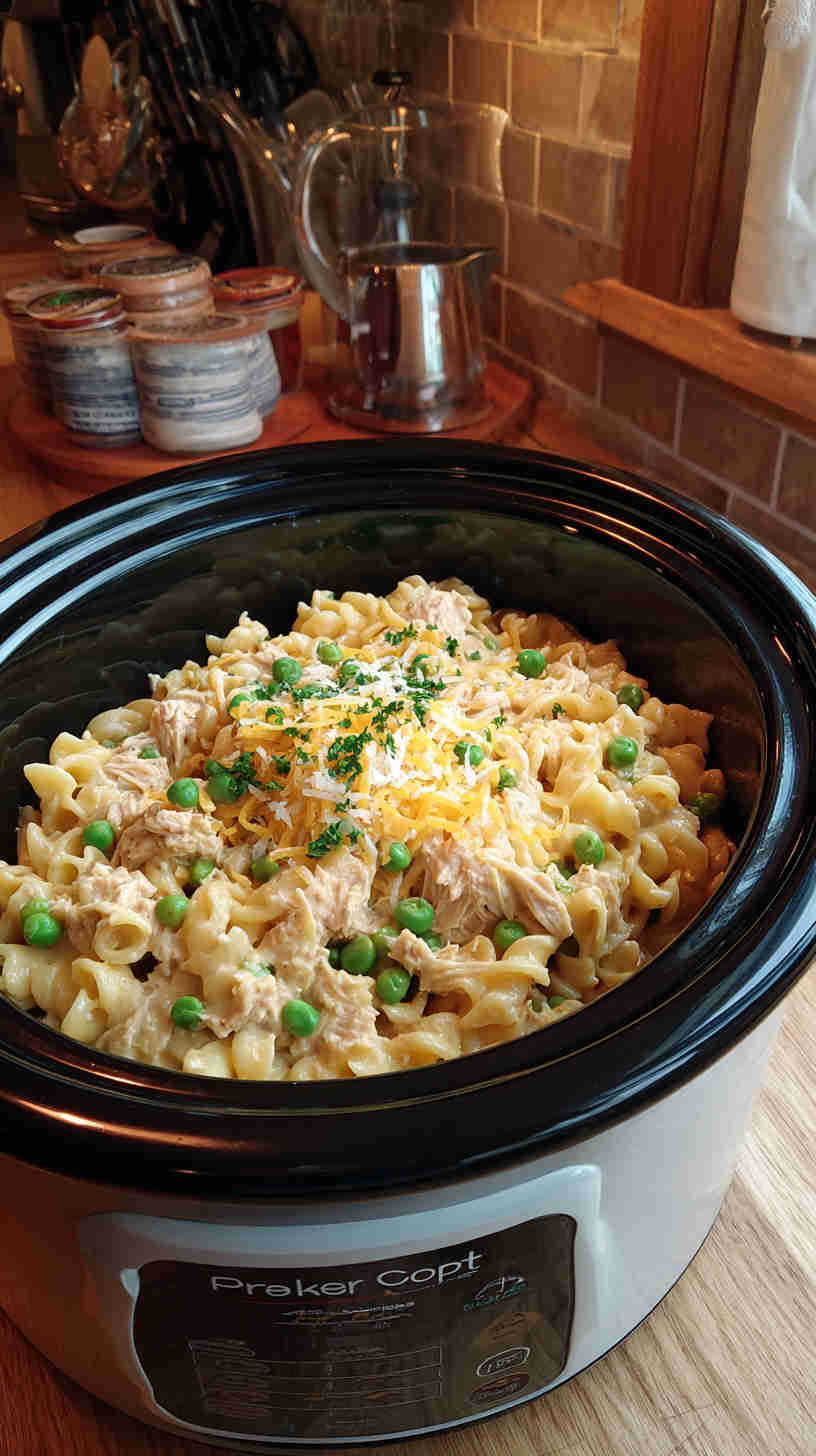 Crockpot Tuna Noodle Casserole