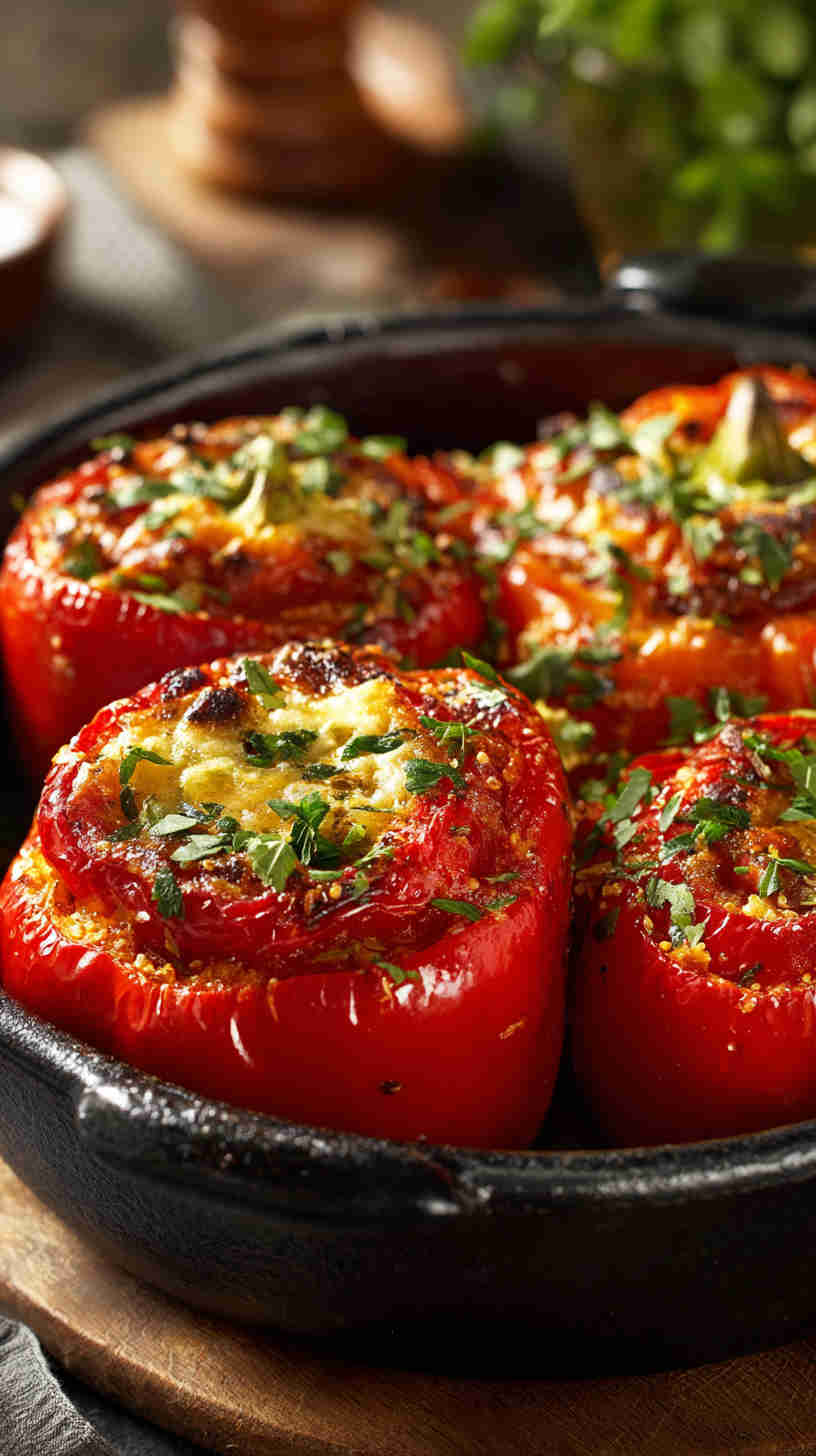 Crockpot Vegetarian Stuffed Peppers Casserole