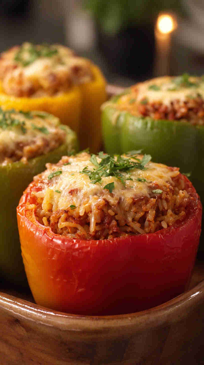 Crockpot Vegetarian Stuffed Peppers Casserole