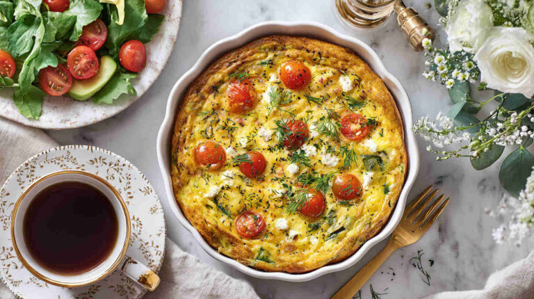 Crockpot Veggie and Feta Breakfast Casserole