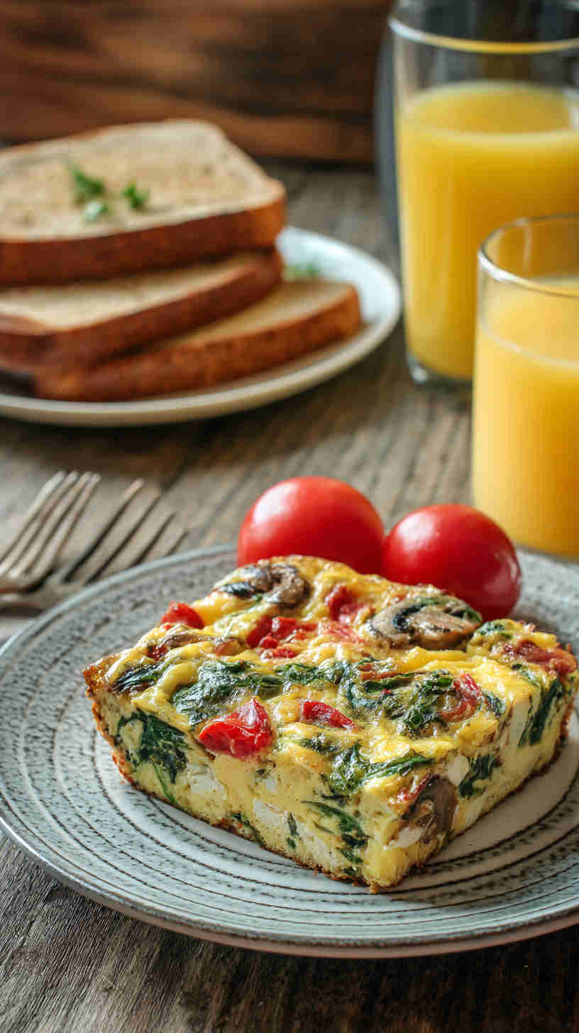 Crockpot Veggie and Feta Breakfast Casserole