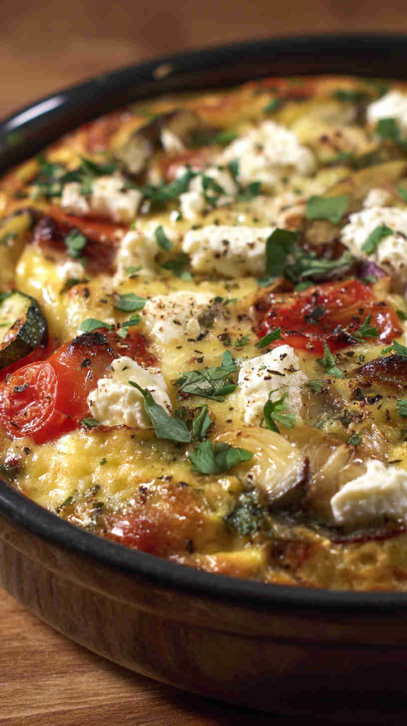 Crockpot Veggie and Feta Breakfast Casserole