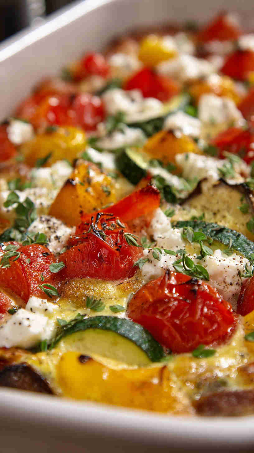 Crockpot Veggie and Feta Breakfast Casserole