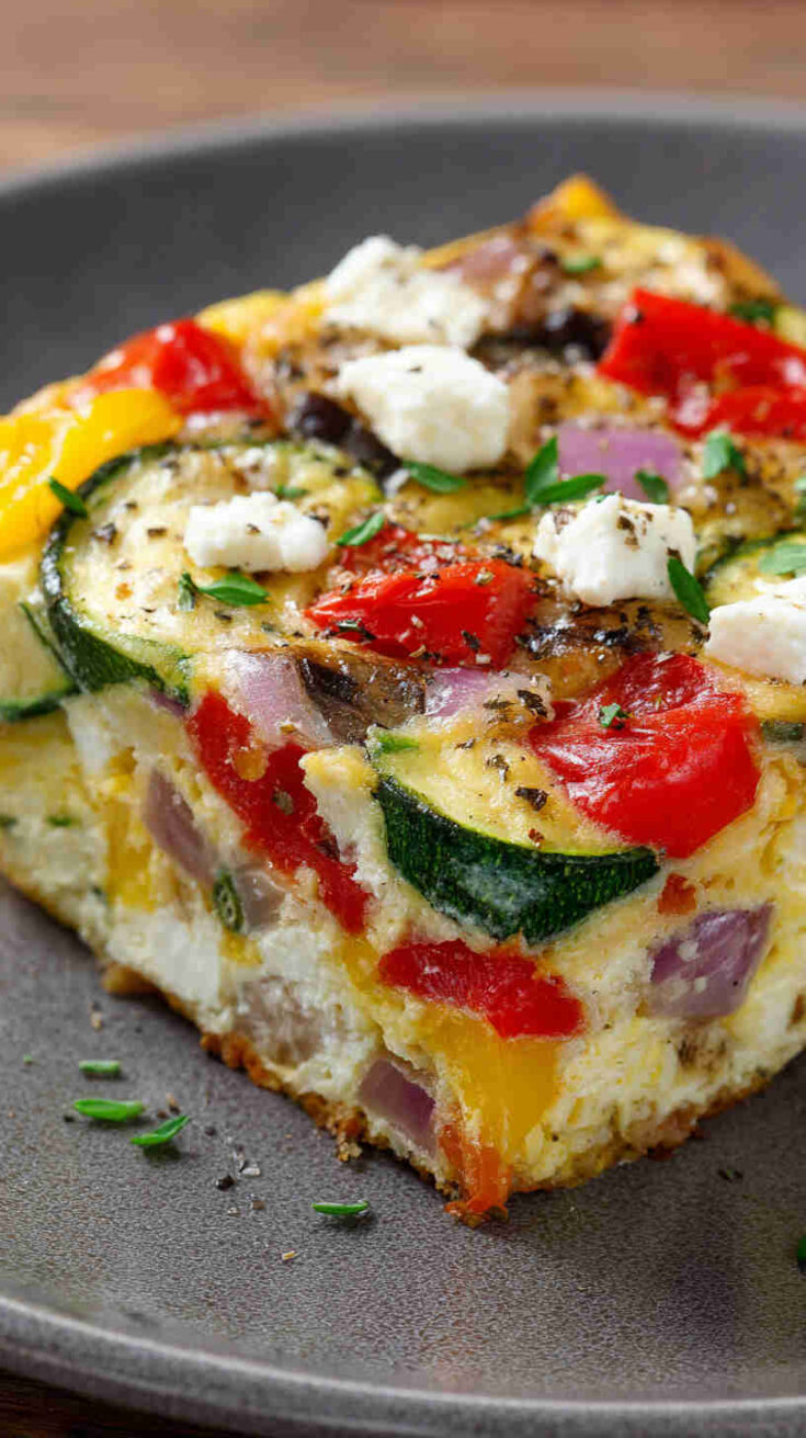Crockpot Veggie and Feta Breakfast Casserole