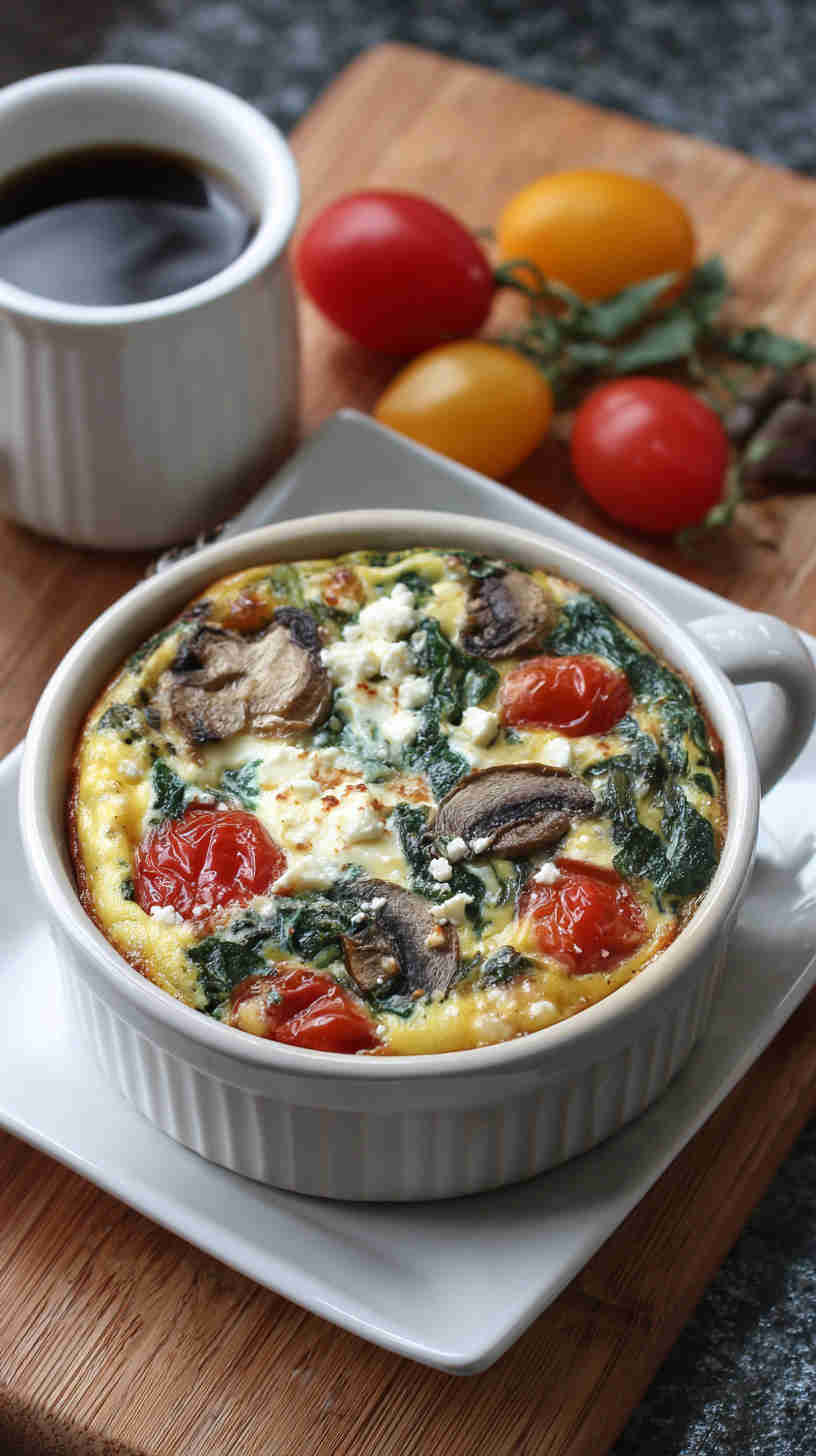 Crockpot Veggie and Feta Breakfast Casserole