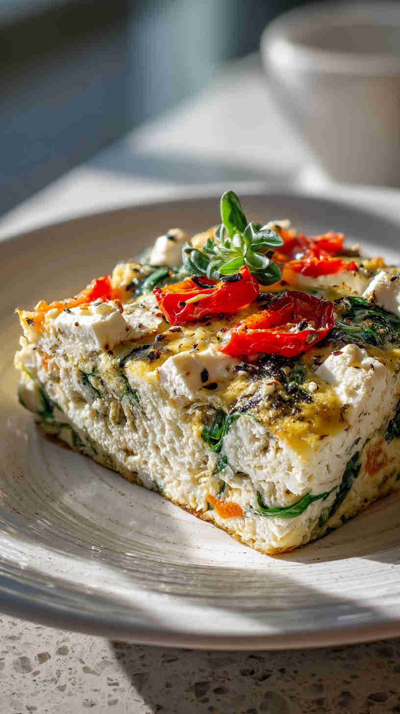 Crockpot Veggie and Feta Breakfast Casserole