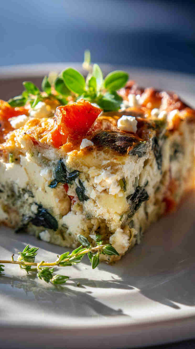Crockpot Veggie and Feta Breakfast Casserole