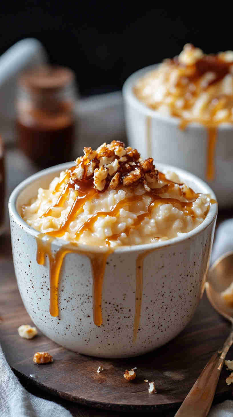 Decadent Slow Cooker Rice Pudding with Caramel Drizzle
