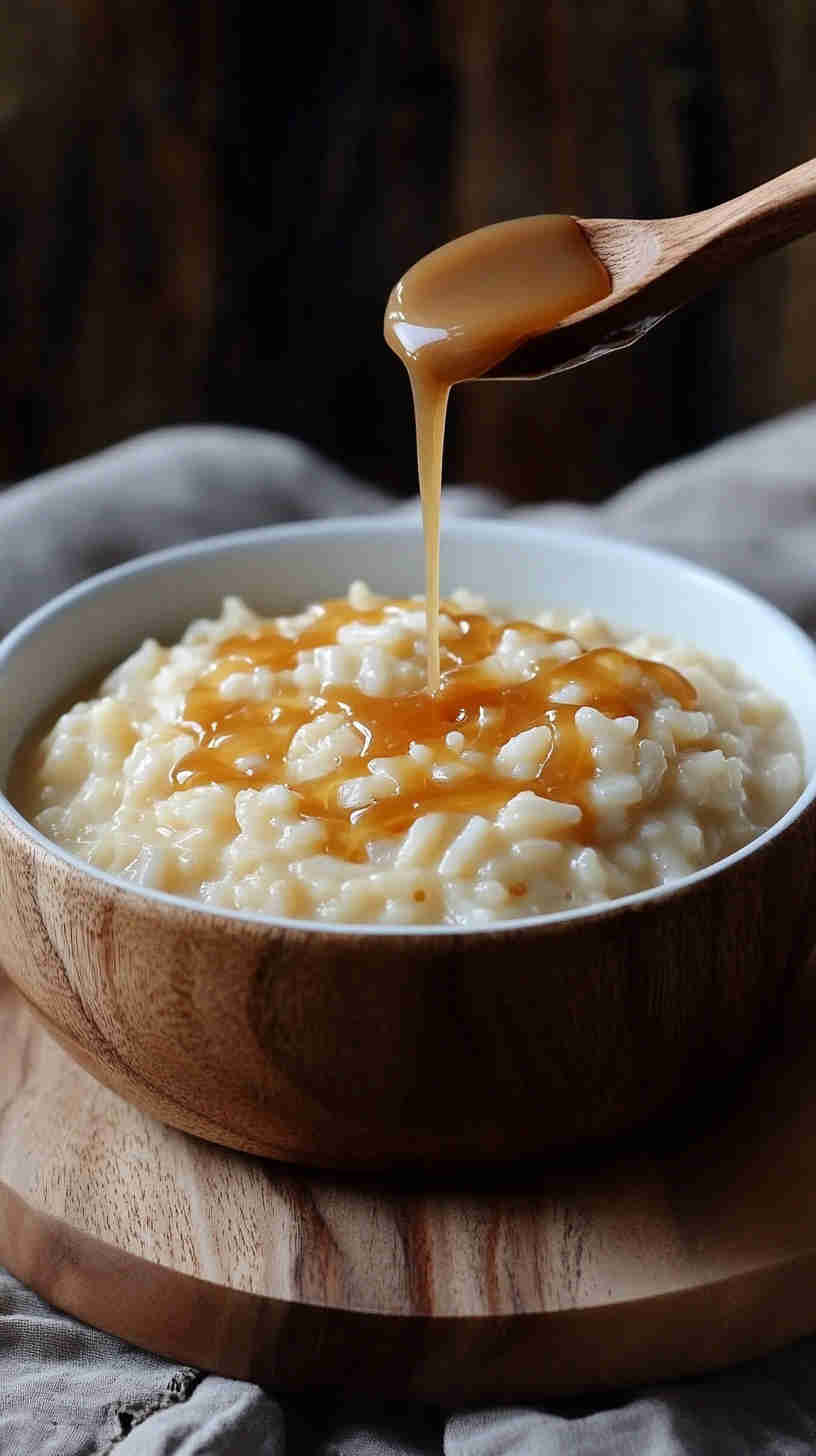Decadent Slow Cooker Rice Pudding with Caramel Drizzle