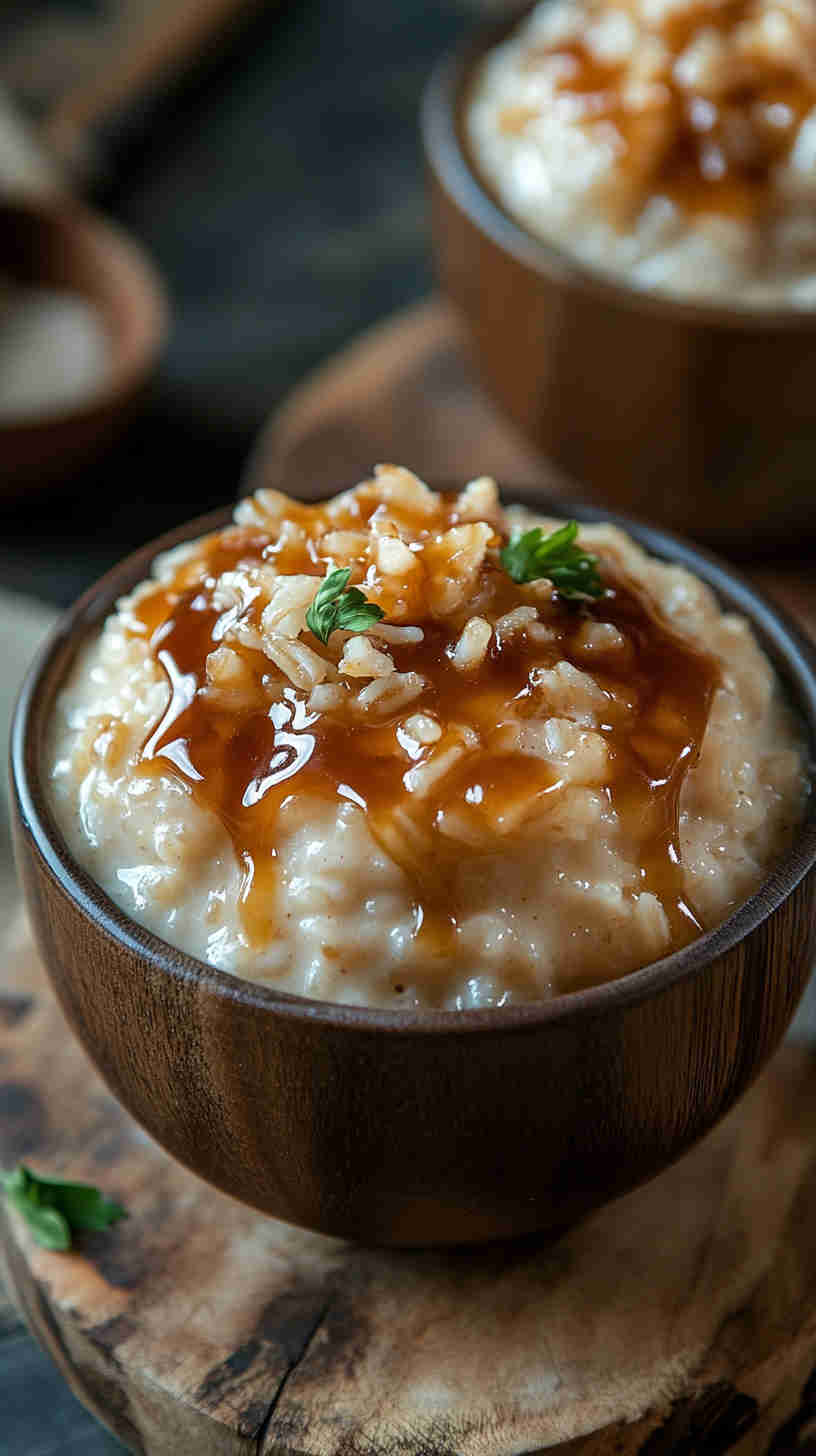 Decadent Slow Cooker Rice Pudding with Caramel Drizzle