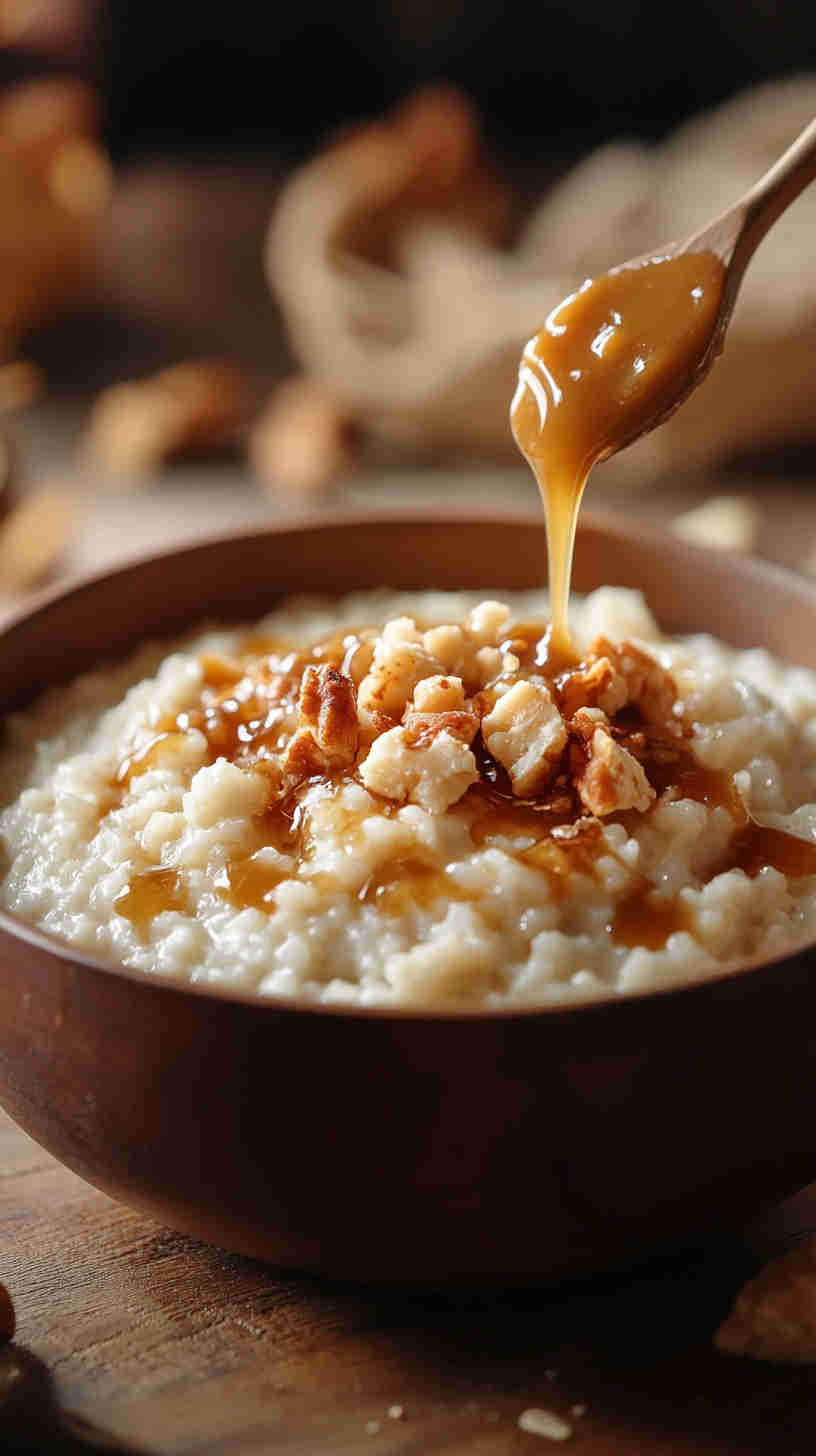 Decadent Slow Cooker Rice Pudding with Caramel Drizzle