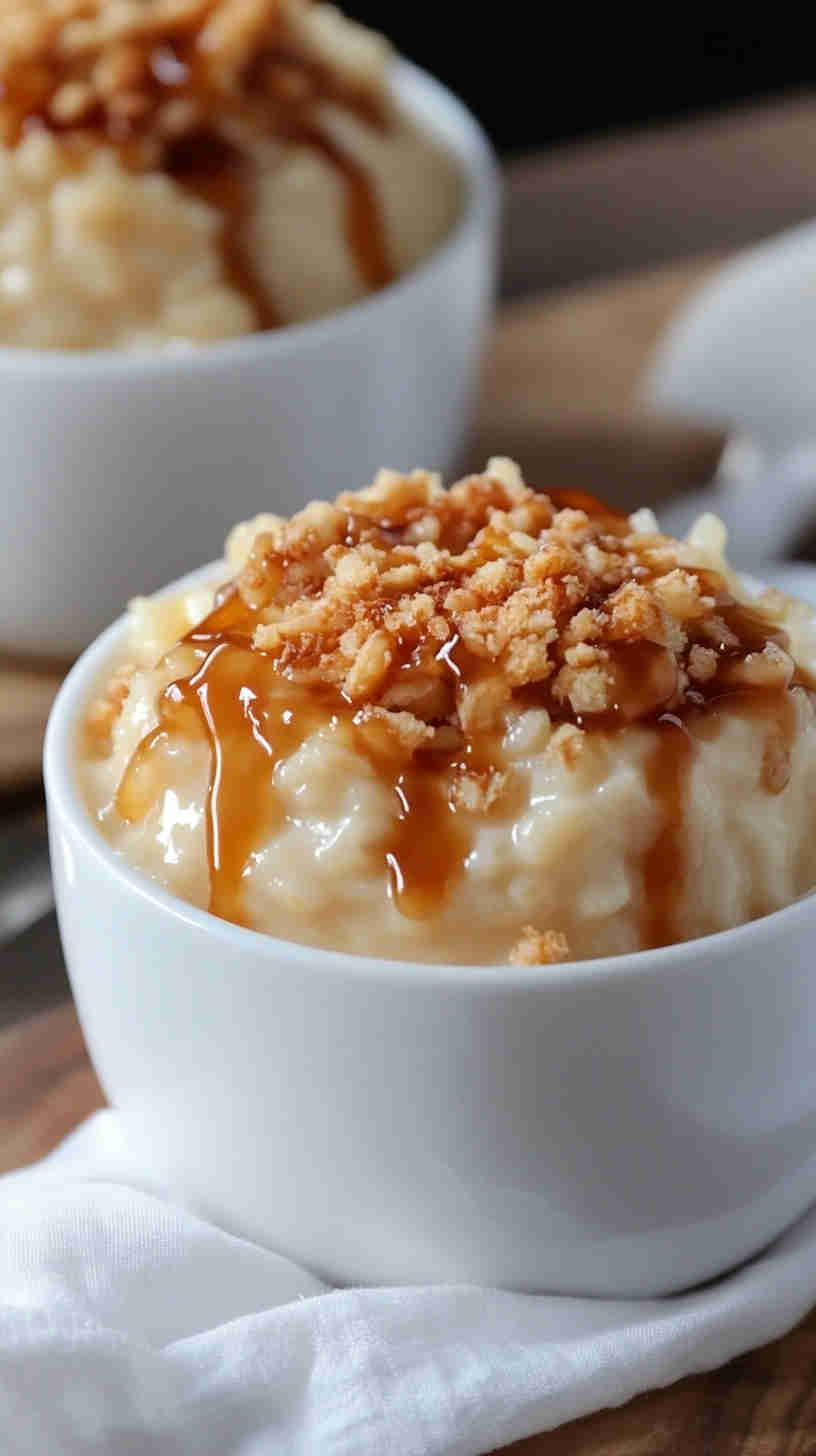 Decadent Slow Cooker Rice Pudding with Caramel Drizzle