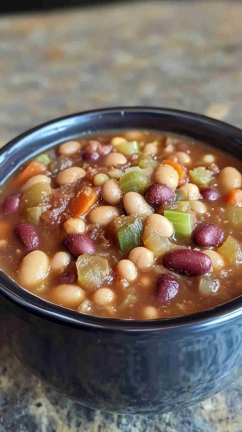 Deliciously Thick Crock Pot 15 Bean Soup